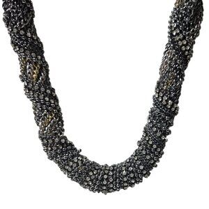 Rhinestone Chain Chunky Rope Necklace Multi Strand Statement Fashion Jewelry